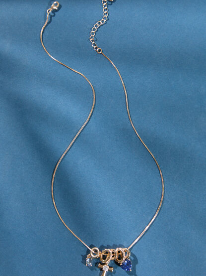 Heart Cross Charm Necklace - TULLABEE