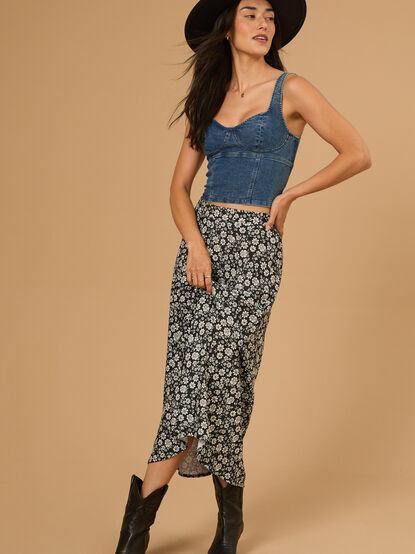 Jackie Denim Corset Top - TULLABEE