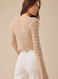 Lacey Crochet Tie Front Shrug Detail 5 - TULLABEE