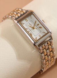 Rectangle Mixed Metal Link Watch - TULLABEE