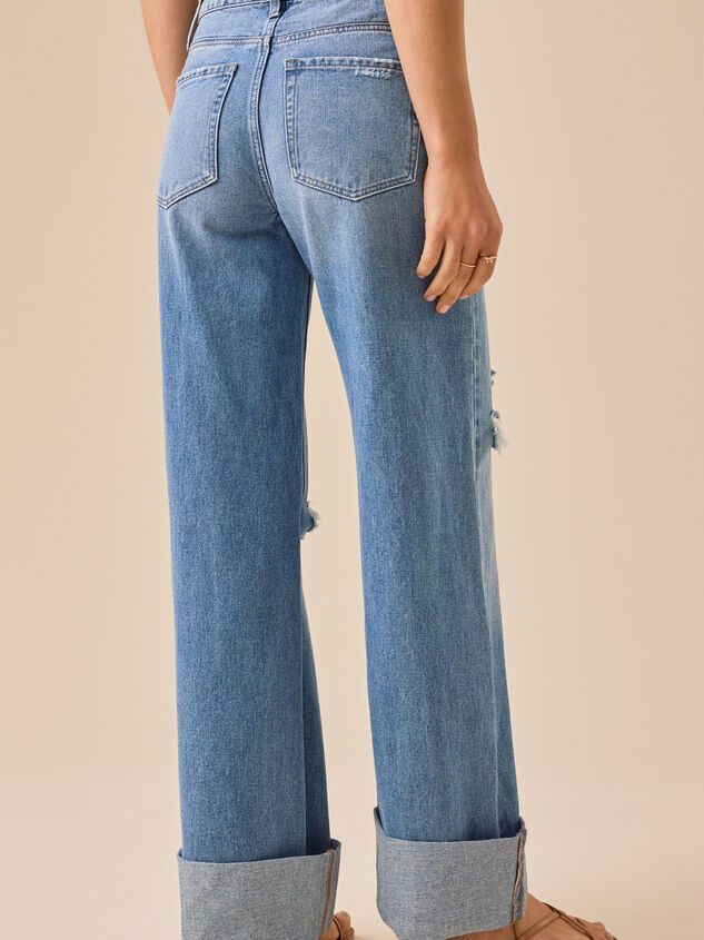 Braelyn Cuffed Straight Leg Jeans Detail 5 - TULLABEE