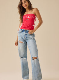 Italia Side Tie Tube Top Detail 2 - TULLABEE