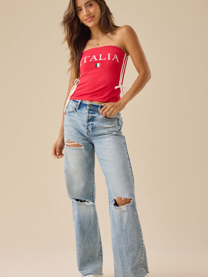Italia Side Tie Tube Top - TULLABEE