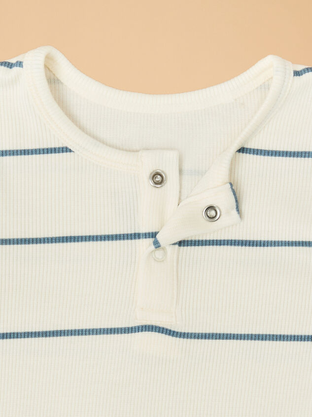 Henley Striped Lounge Set Detail 3 - TULLABEE