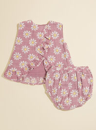Adalee Daisy Ruffle Tank and Bloomer Set Detail 3 - TULLABEE