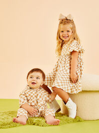 Rhett Checkered Baby Jumpsuit by Rylee + Cru Detail 2 - TULLABEE