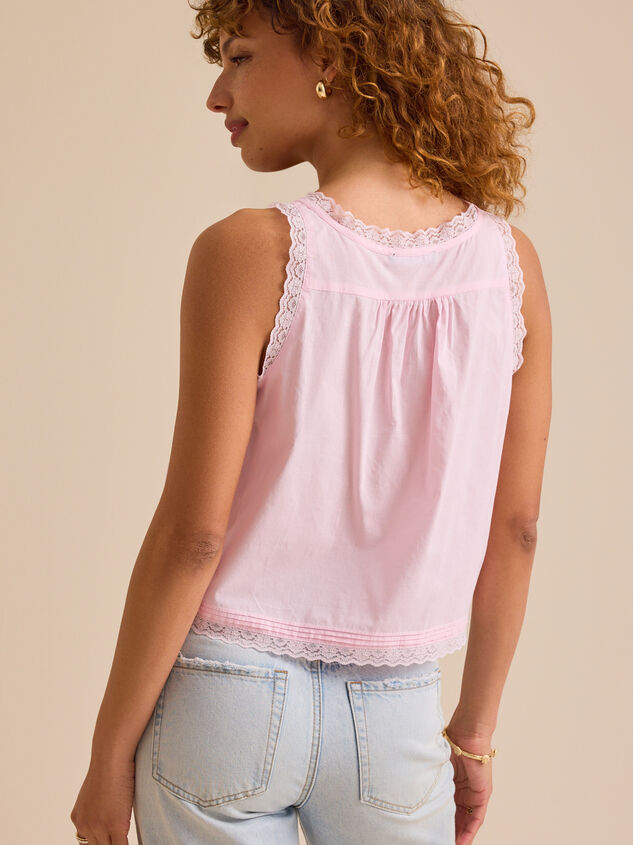 Julie Lace Flowy Tank Detail 6 - TULLABEE