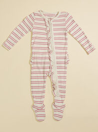 Raelyn Striped Ruffle Footie Detail 2 - TULLABEE