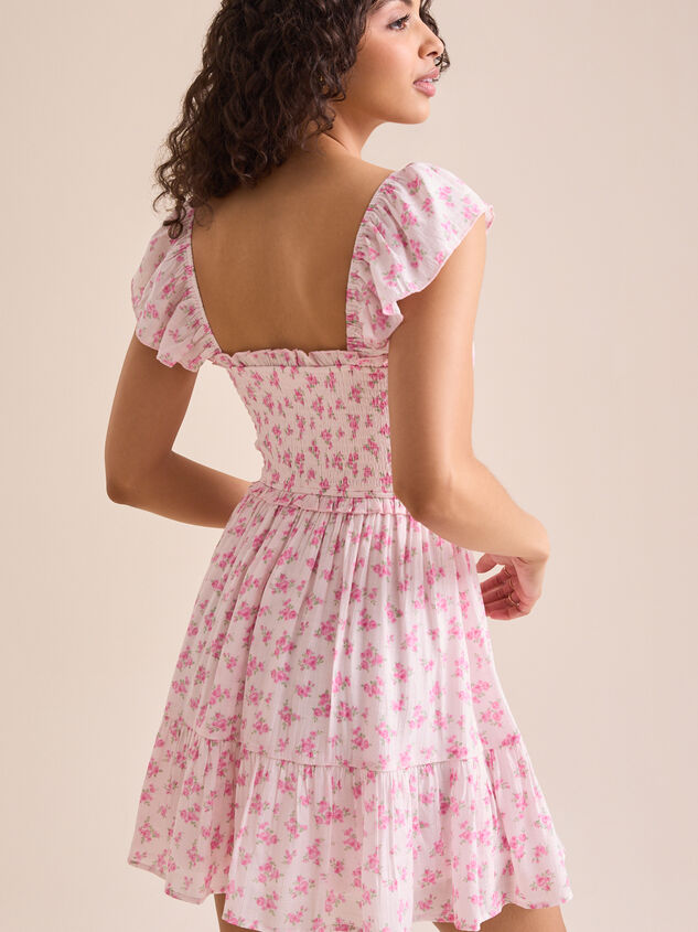 Pixie Floral Mini Dress Detail 5 - TULLABEE