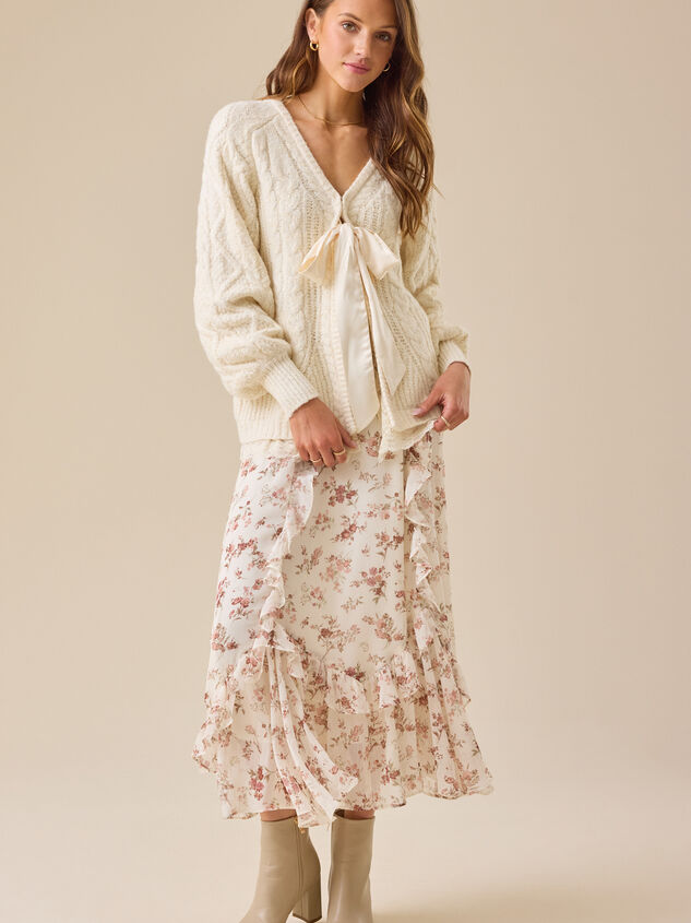 Violet Tie Front Cardigan Detail 2 - TULLABEE