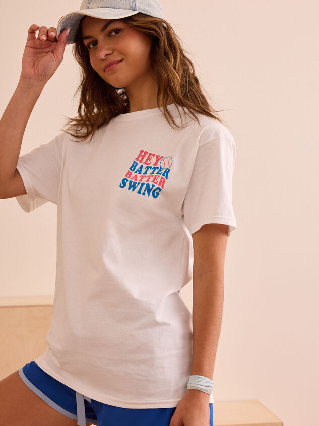 Hey Batter Batter Graphic Tee Detail 4 - TULLABEE
