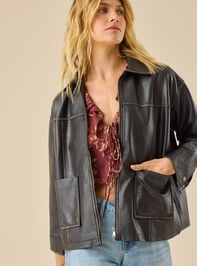 Mireya Vegan Leather Jacket Detail 3 - TULLABEE