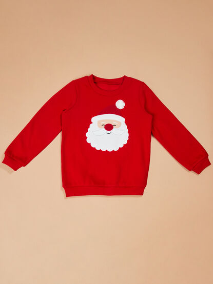 Santa Applique Sweatshirt by Mudpie - TULLABEE