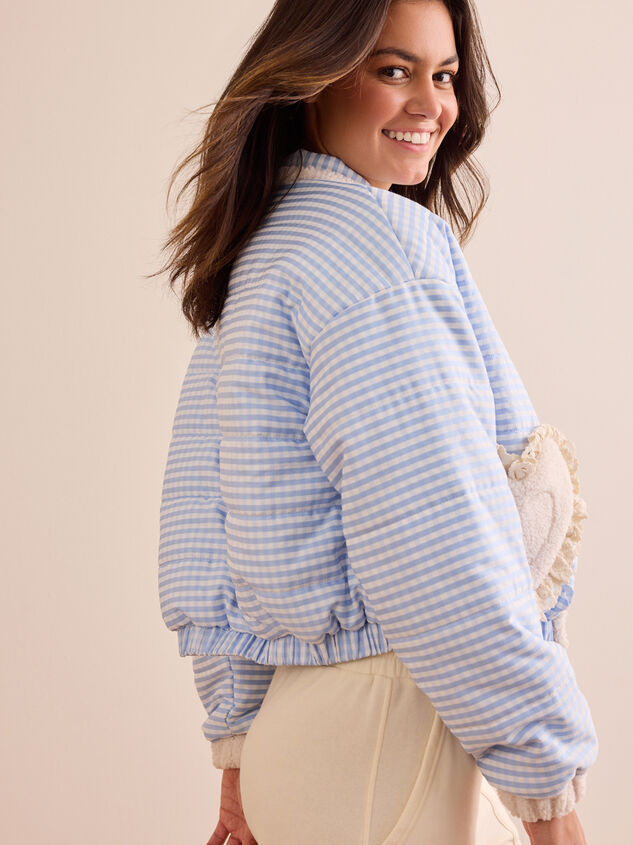Gingham Heart Patch Jacket Detail 4 - TULLABEE