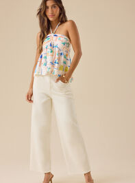 European Summer Tie Neck Halter Top Detail 2 - TULLABEE