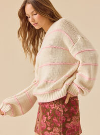 Elena Oversized Stripe Sweater Detail 5 - TULLABEE