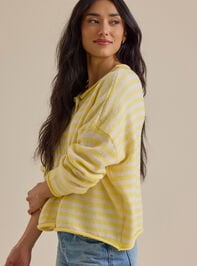 Sophia Stripe Cardigan Detail 3 - TULLABEE