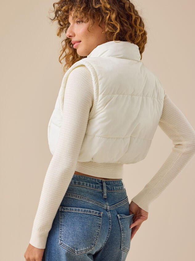 Leilani Reversible Cropped Vest Detail 4 - TULLABEE