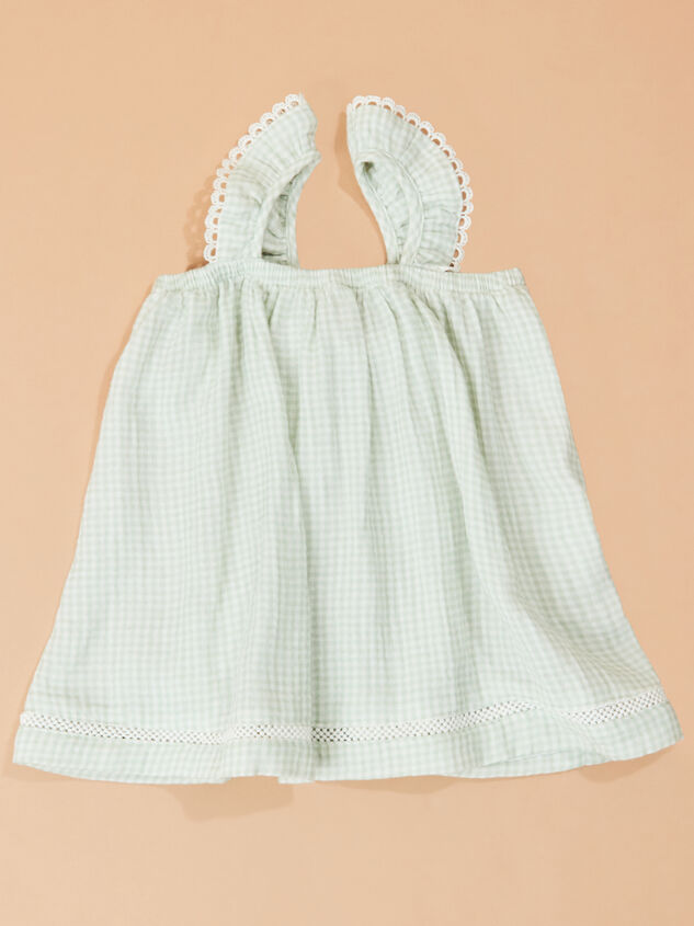 Kylie Gingham Ruffle Dress Detail 2 - TULLABEE