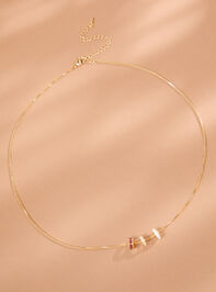 Dainty Slider Charm Necklace Detail 2 - TULLABEE