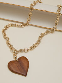 Wooden Heart Charm Necklace - TULLABEE