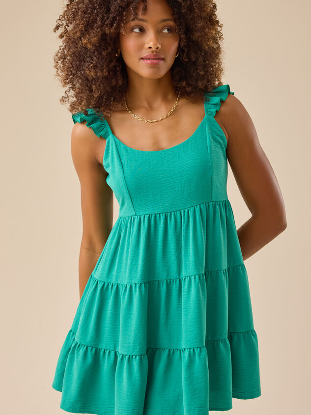 Kennadee Tiered Mini Dress Detail 3 - TULLABEE