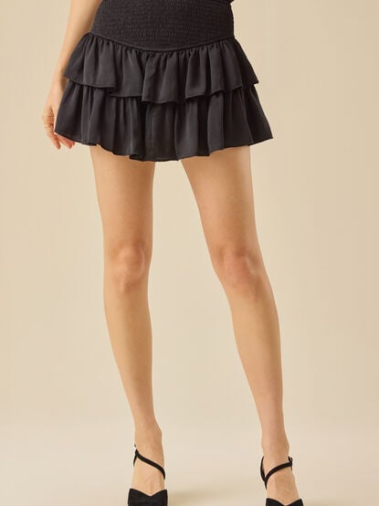 Greta Smocked Mini Skirt - TULLABEE