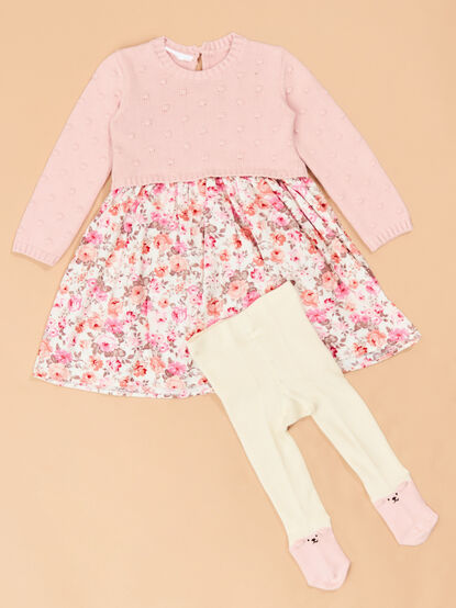 Rose Bear Popcorn Dress Set - TULLABEE