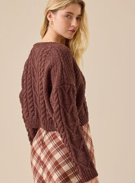 Paisley Boxy Cable Sweater Detail 4 - TULLABEE