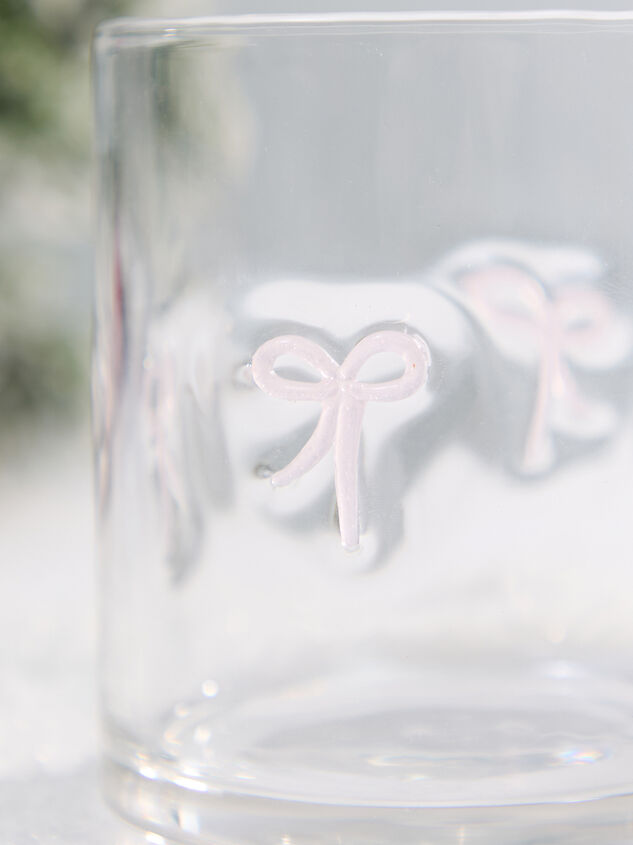 Pink Bows Juice Glass Detail 2 - TULLABEE