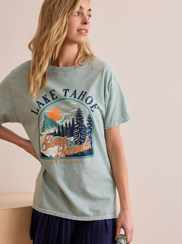 Lake Tahoe Graphic Tee Detail 2 - TULLABEE