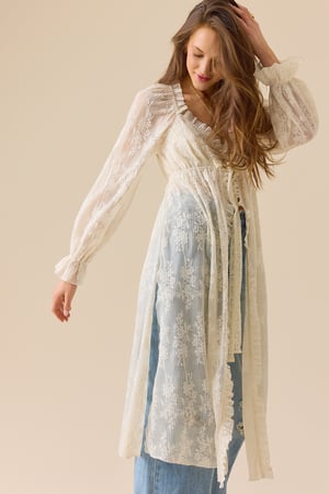 Margot Lace Tie Front Kimono - Altar'd State - 