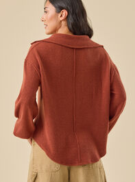 Kayleigh Ribbed Oversized Top Detail 4 - TULLABEE