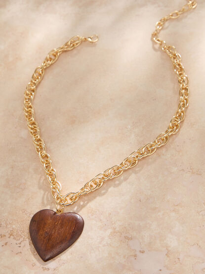 Wooden Heart Necklace - TULLABEE