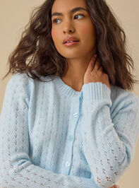 Olivia Pointelle Cardigan Detail 3 - TULLABEE