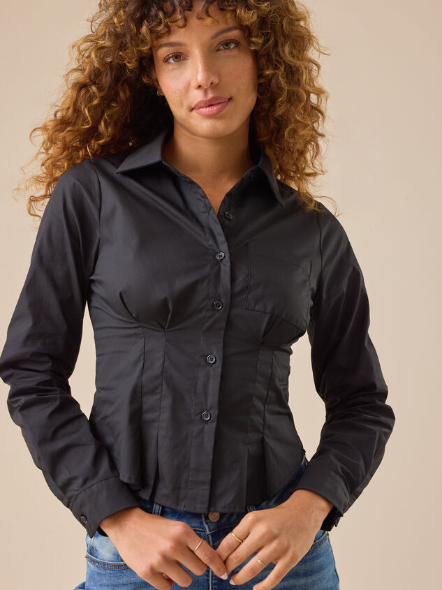 Victoria Pleated Button Up Top - TULLABEE