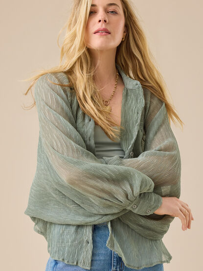 Arie Chiffon Button Down Top - TULLABEE