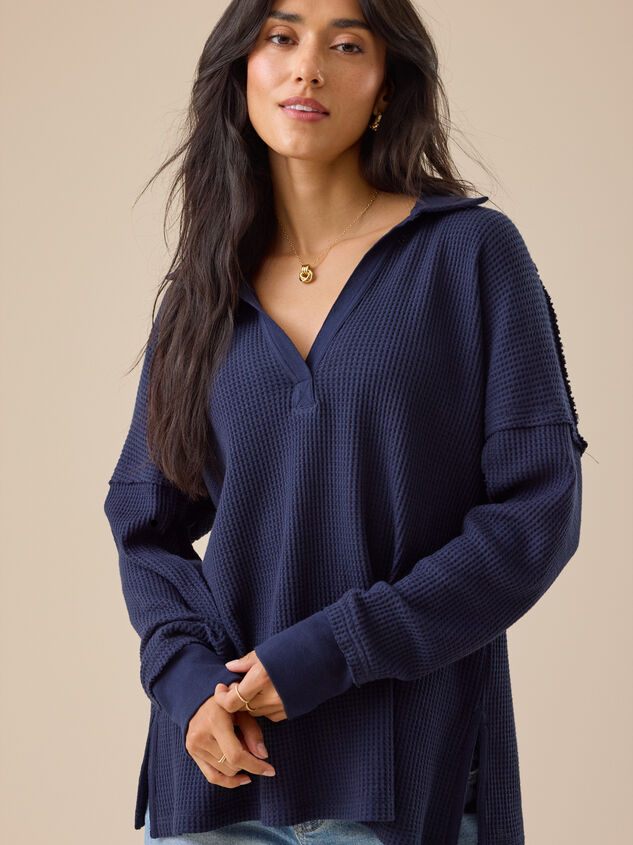 Gracey Waffle Knit Top Detail 2 - TULLABEE