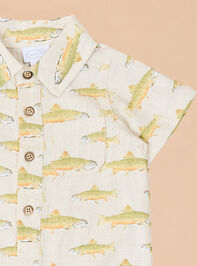 Samson Fish Polo Romper by Mud Pie Detail 2 - TULLABEE