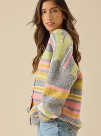 Edie Striped Oversized Cardigan Detail 4 - TULLABEE