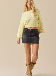 Anastasia Cropped Pointelle Sweater Detail 3 - TULLABEE