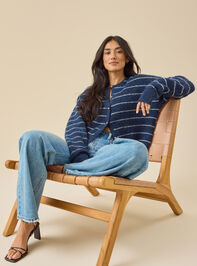 Reana Stripe Cardigan Detail 3 - TULLABEE