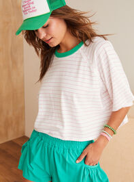Reset Striped Boxy Tee Detail 2 - TULLABEE