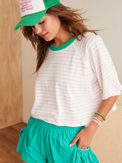 Reset Striped Boxy Tee - TULLABEE