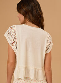 Micah Lace Peplum Top Detail 4 - TULLABEE