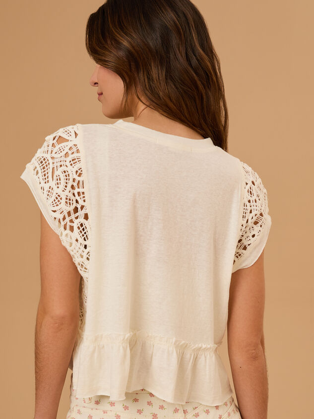 Micah Lace Peplum Top Detail 4 - TULLABEE