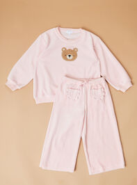 Blissful Bear Velour Top and Pants Set Detail 2 - TULLABEE