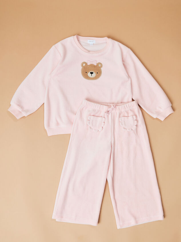 Blissful Bear Velour Top and Pants Set Detail 2 - TULLABEE
