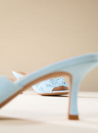 Elyzza Fabric Bow Kitten Heel Detail 4 - TULLABEE