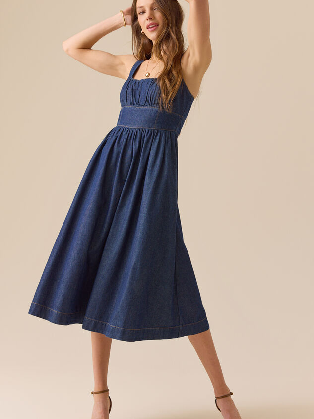 Janice Denim Midi Dress - TULLABEE